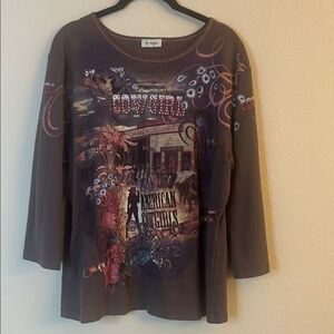 Vintage Cactus “Cowgirl” Graphic Top With Rhinestones. Size 2X